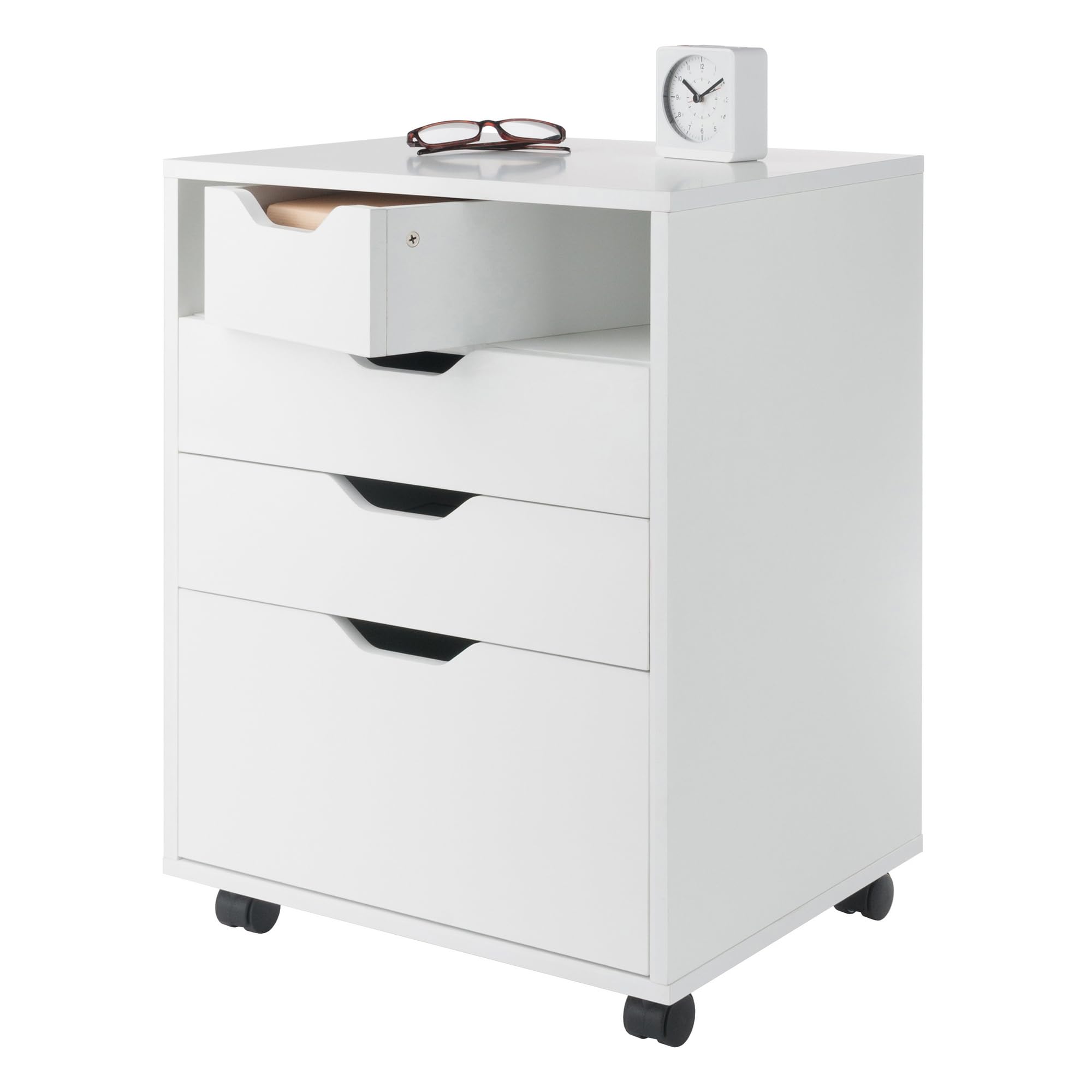Winsome Halifax Bins & Drawers Mobile Cabinet, for Home Office, White