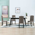 vidaXL Dining Chairs Set of 4 - Ergonomically Designed Taupe Fabric Upholstered Chairs with Sturdy Wooden Legs - Ideal for Dining Room/Kitchen