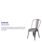 Flash Furniture Lincoln Clear Coated Metal Indoor Stackable Chair