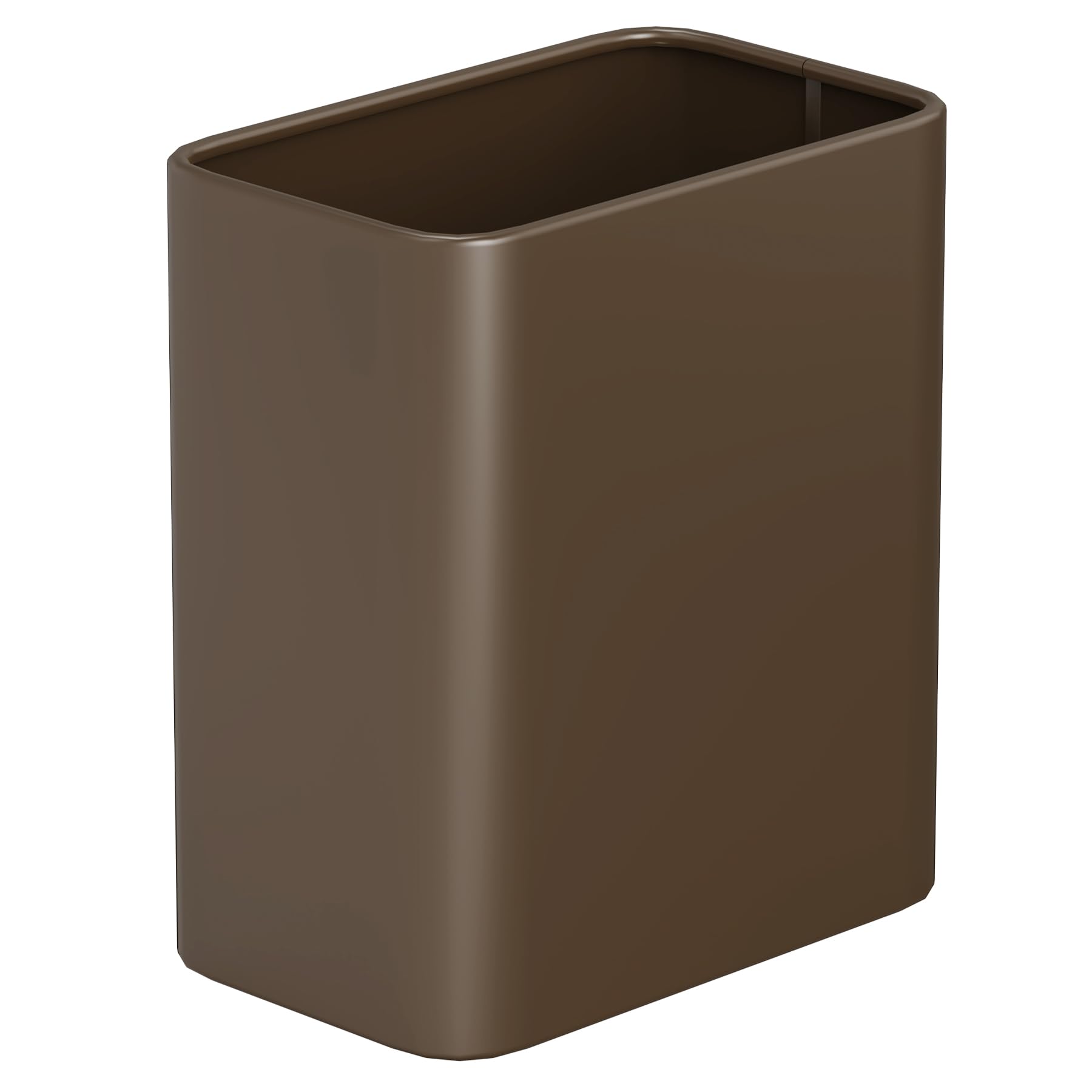 Cesun Small Bathroom Trash Can, 2.1 Gallons, Open-Top, Brown Metal, Stainless Steel, Modern, Ideal for Bathroom, Bedroom, Home O
