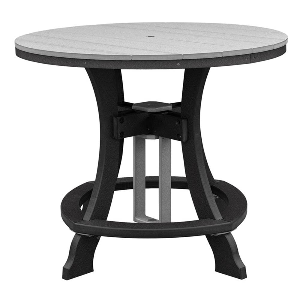 American Furniture Classics Five Piece Round Counter Height Dining Set, Light Gray/Black