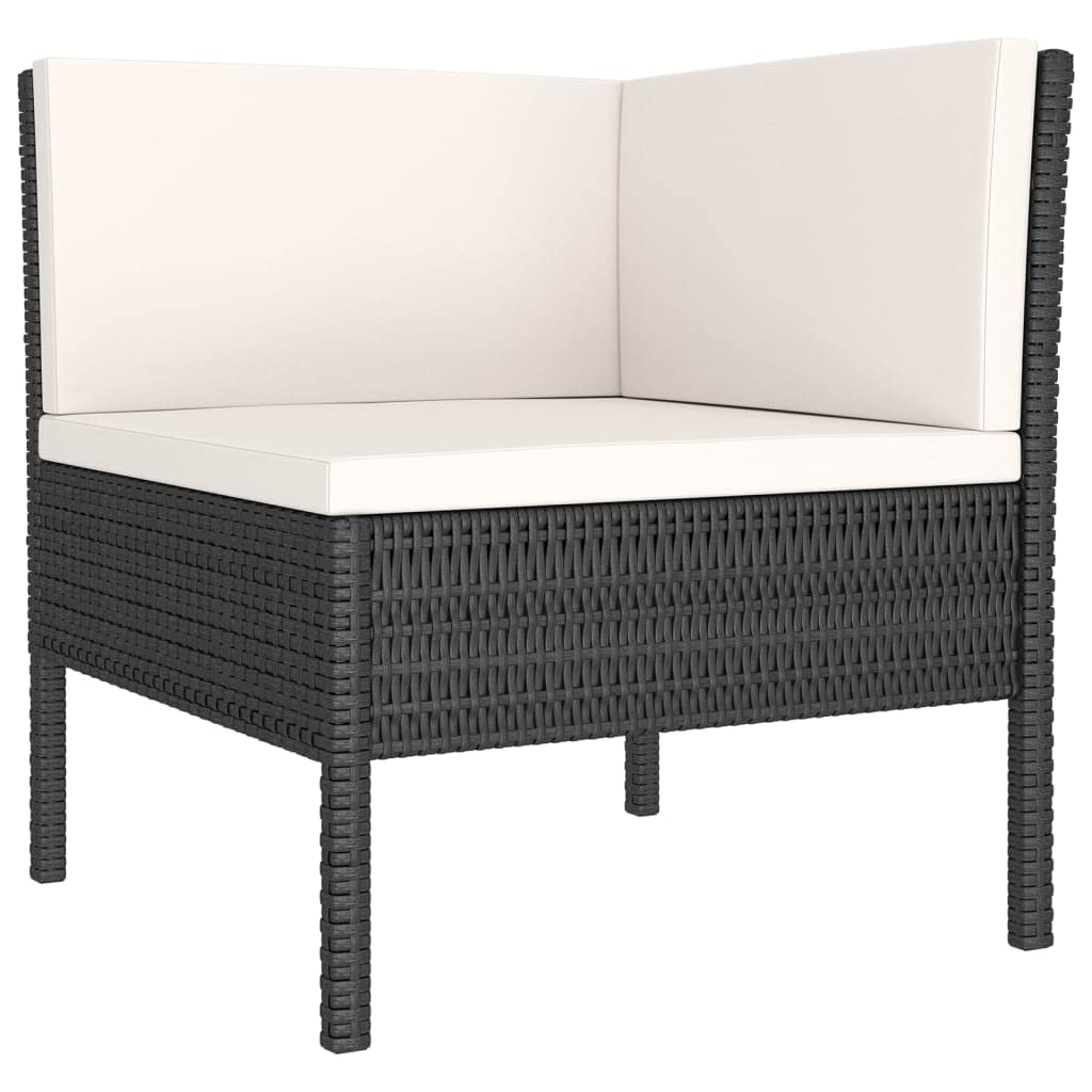 vidaXL Poly Rattan 12-Piece Patio Lounge Set, Black-Weather-Resistant Outdoor Furniture with Cushions, Table & Modular Sofas-Easy Assembly