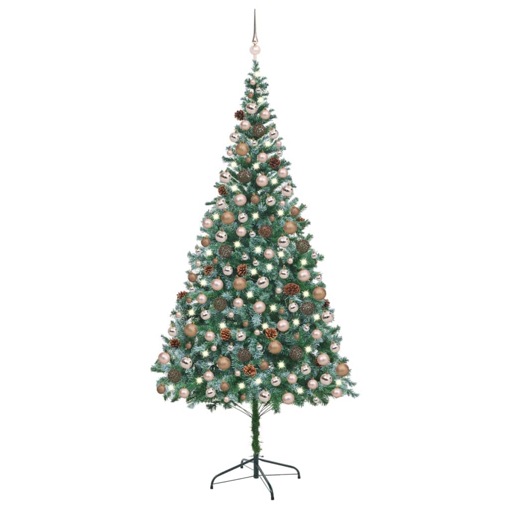 Artificial Pre-Lit Christmas Tree With Ball Set Pinecones 82.7&quot; Vidaxl Vidaxl