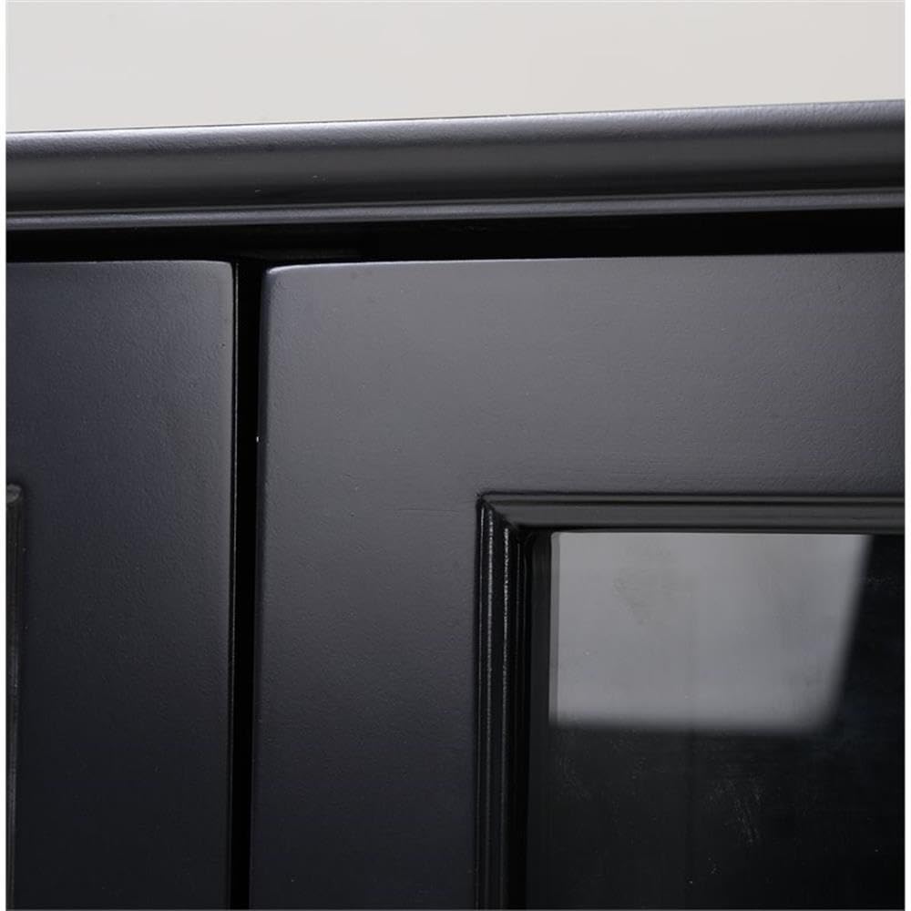 American Furniture Classics 22601 Glass Door Cabinet, Painted Black