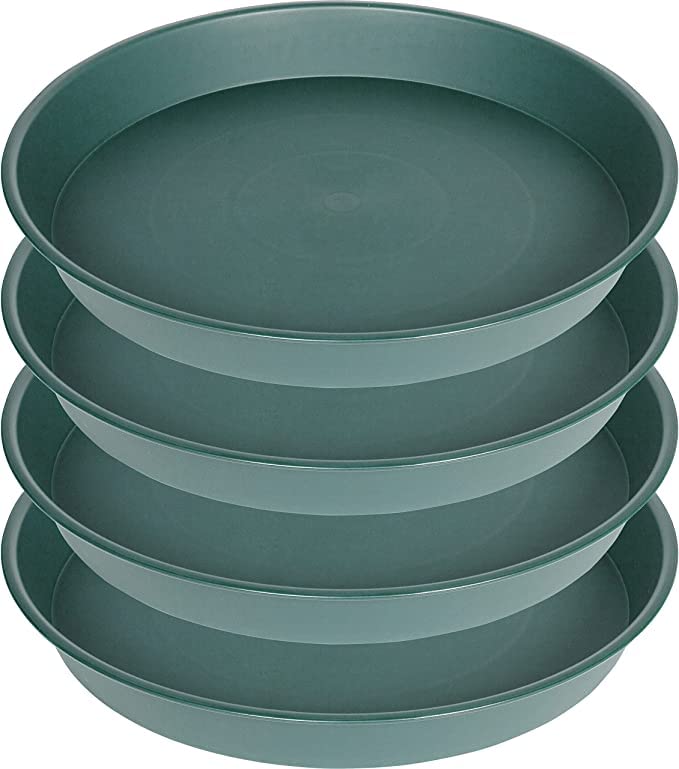 Bleuhome 4 Pack Of 16 17 Inch Plant Saucer (15 Inch Base), 2.3' Depth, Heavy Duty Deep Plant Trays For Pots, Bird Bath Bowls, P
