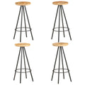 FAMIROSA Bar Stools 4 pcs Rough Mango Wood