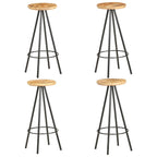FAMIROSA Bar Stools 4 pcs Rough Mango Wood