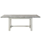 Steve Silver Co Gray Marble Top Dining, Pine Solids, Antique White Finish, Cross Stretchers, Primitive Styling Table
