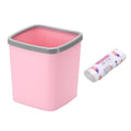 uxcell Small Plastic Trash Can 7.1x7.1x7.7 with Bags,Pink