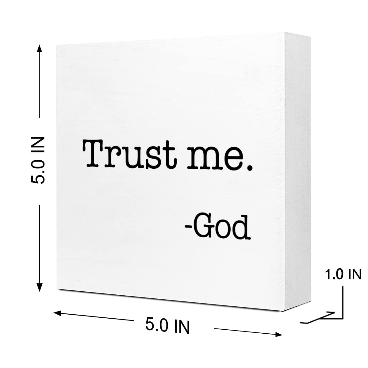 Trust Me God Wooden Sign Desk Decor,Inspirational Christian Wood Block Sign Desk Decorations For Christian Home Bedroom Girls Ro