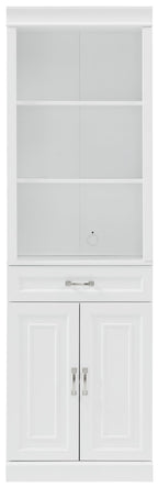 Crosley Furniture Stanton Storage Bookcase, Bookshelf Cabinet with Shelves, Kitchen and Living Room, White