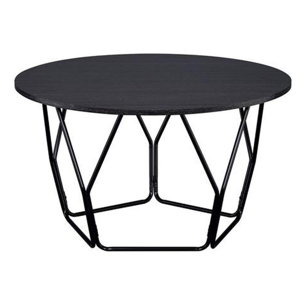 Acme Sytira Round Wooden Top Coffee Table in Black
