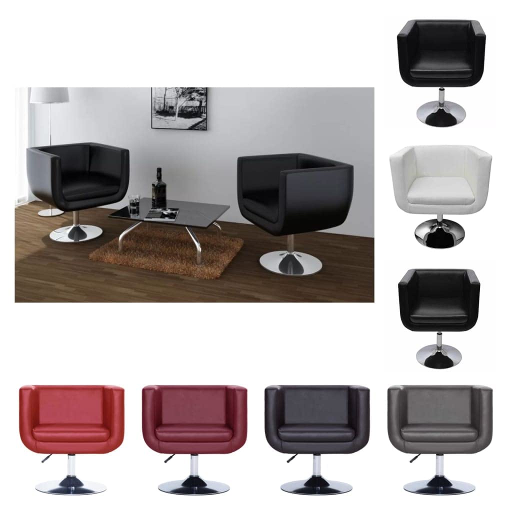 vidaXL 2X Bar Stools Pub Restaurant Office Living Room Armchair Dining Seat Chair Furniture White Faux Leather