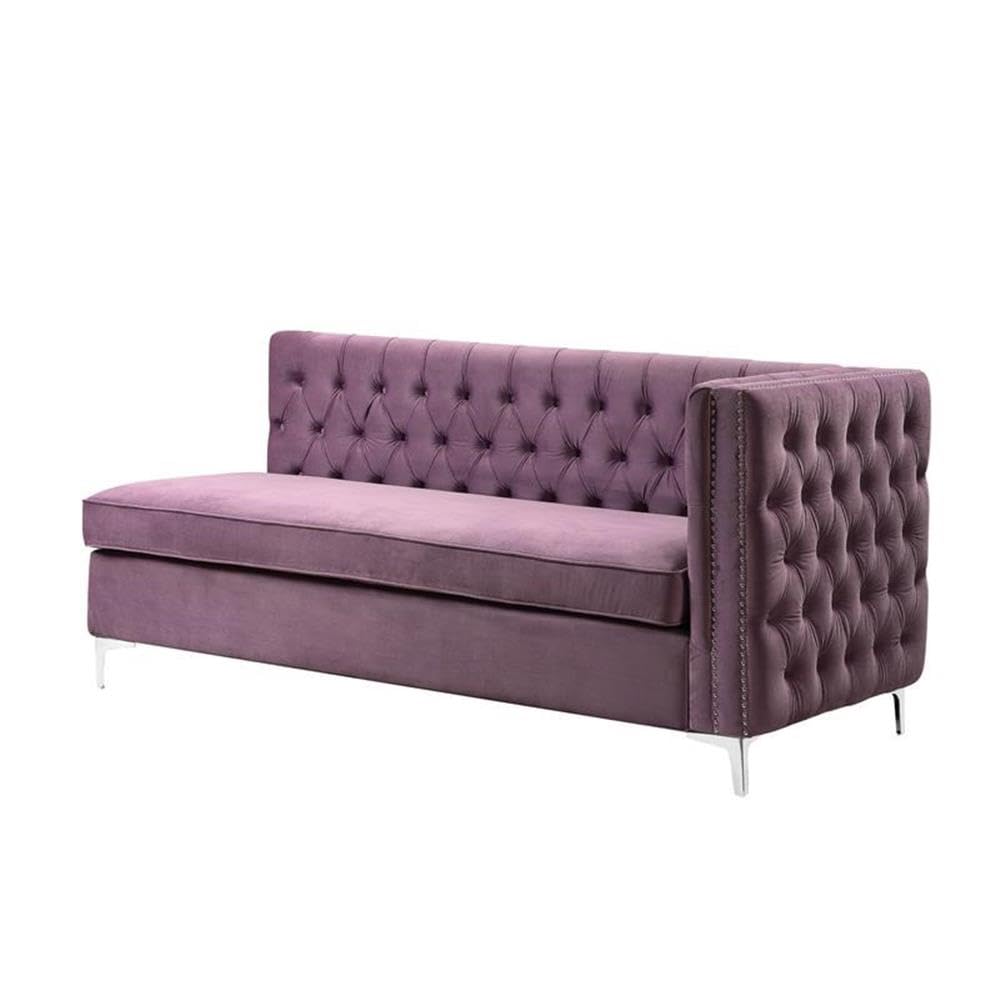 Acme Rhett Sectional Sofa in Purple Velvet