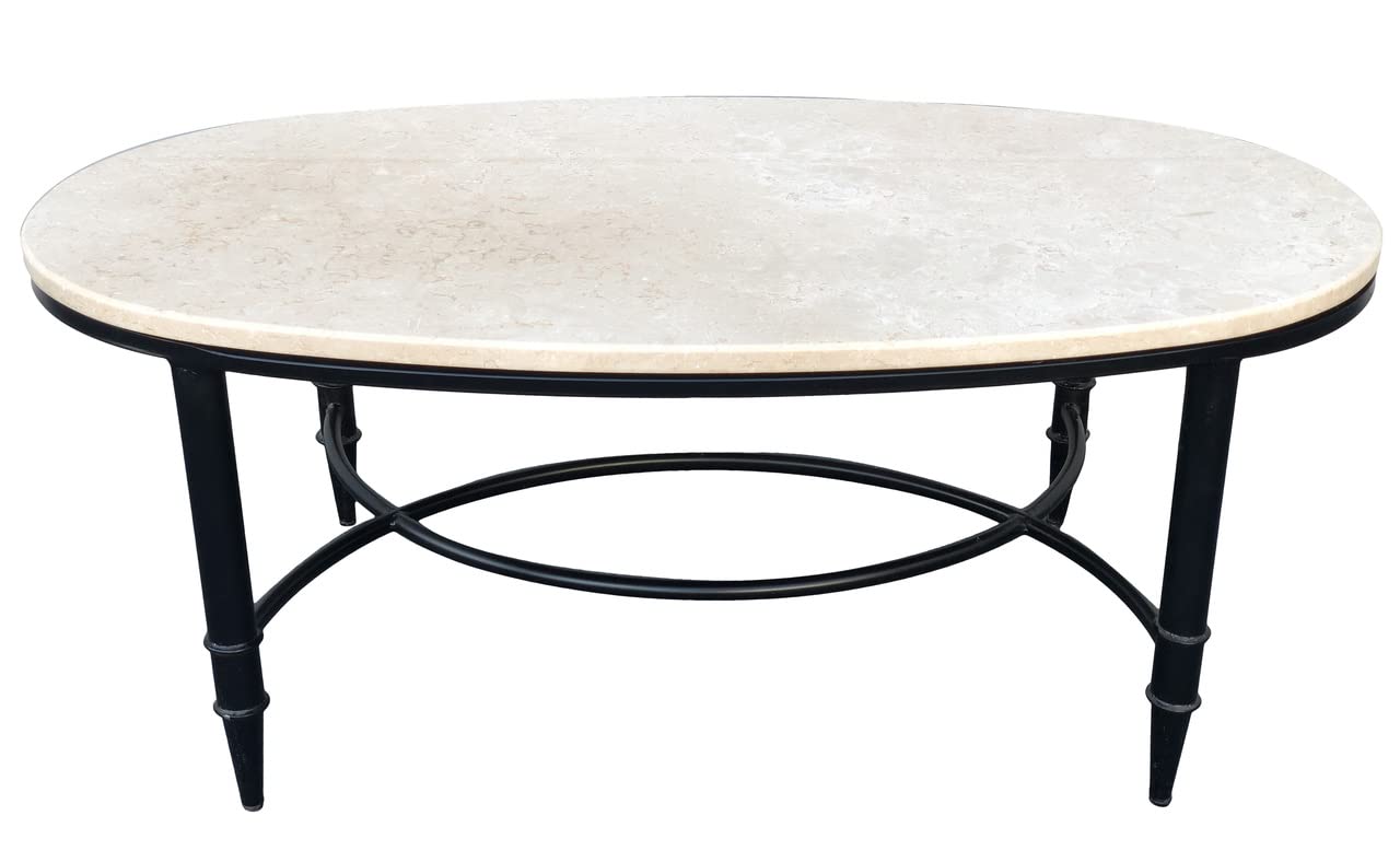 Afd Home Cambium Iron Coffee Table, Black, Beige