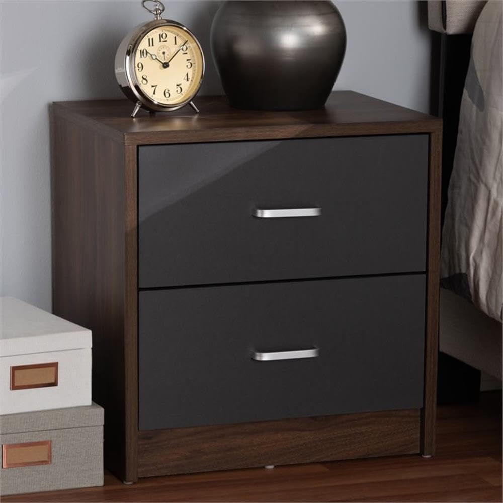 Baxton Studio Hansel 2-Drawer Nightstand - Thumbnail 2