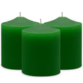 3x4 Inch Green Pillar Candles, 3 Packs Unscented Smokeless Pillar Candles for Christmas, Wedding, Party, Home and Dinner Table, 