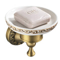Leyden Shower Soap Dish, Antique Brass Dish Soap Holder Luxury Art Engraved Wall Mount Bathroom Hardware