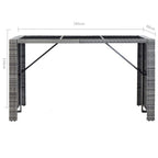 7 Piece Garden Bar Set with Cushions Poly Rattan Gray