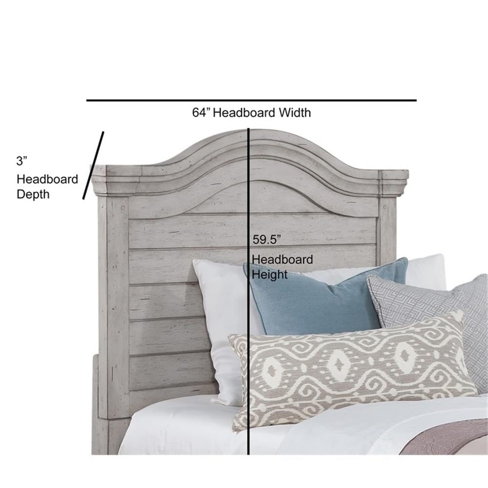American Woodcrafters Stonebrook Antique Gray Wood Full Size Headboard