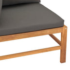 vidaXL Corner Sofas 2 pcs with Dark Gray Cushions Solid Teak Wood