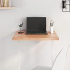vidaXL Table Top - Light Brown Treated Solid Oak Wood, Natural Finish, Versatile Usage, Handcrafted, Unique Live Edge, Easy Installation