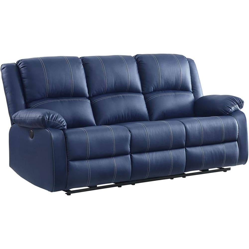 Acme Zuriel Power Motion Sofa in Blue PU