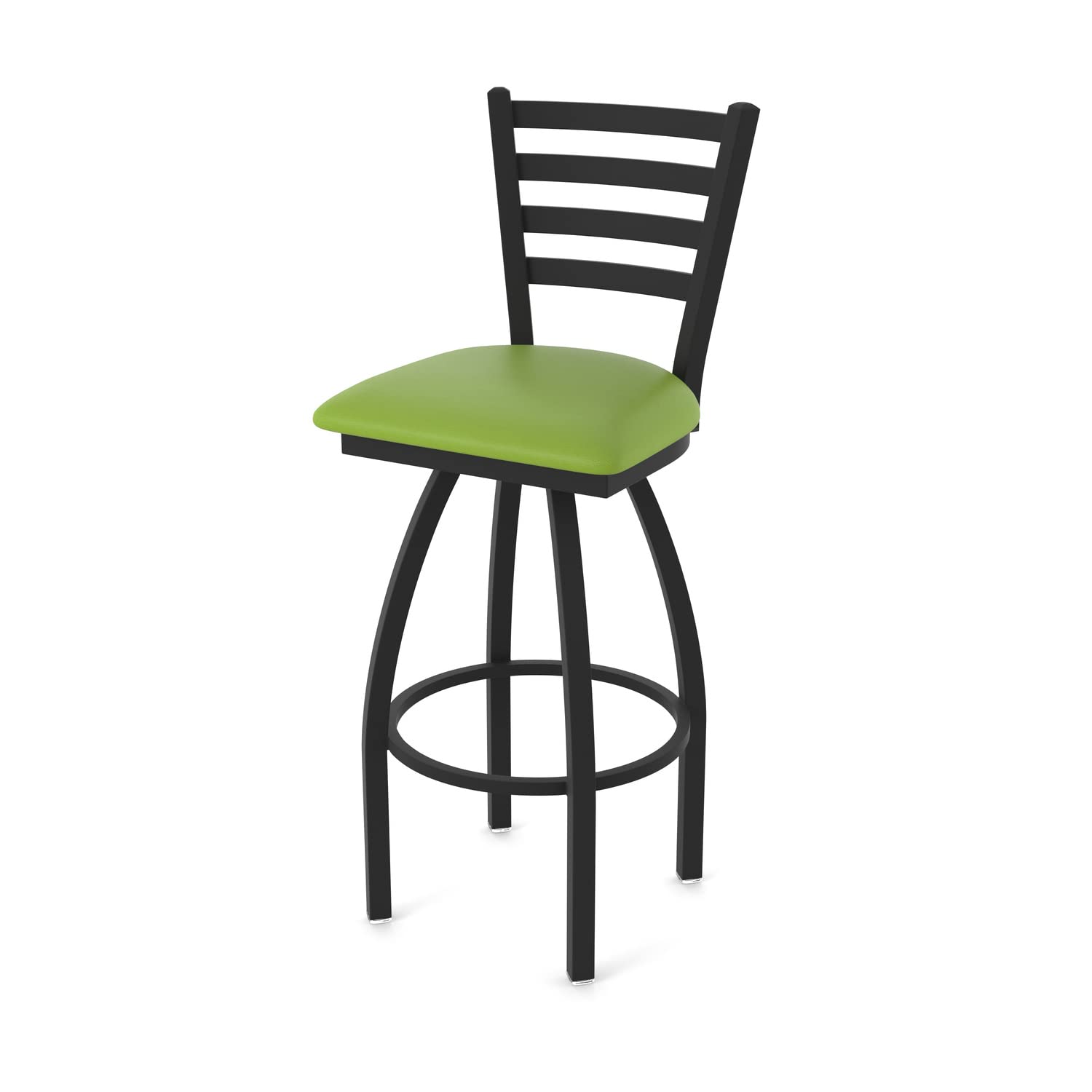 410 Jackie 25 Swivel Counter Stool with Black Wrinkle Finish and Canter Kiwi Green Seat