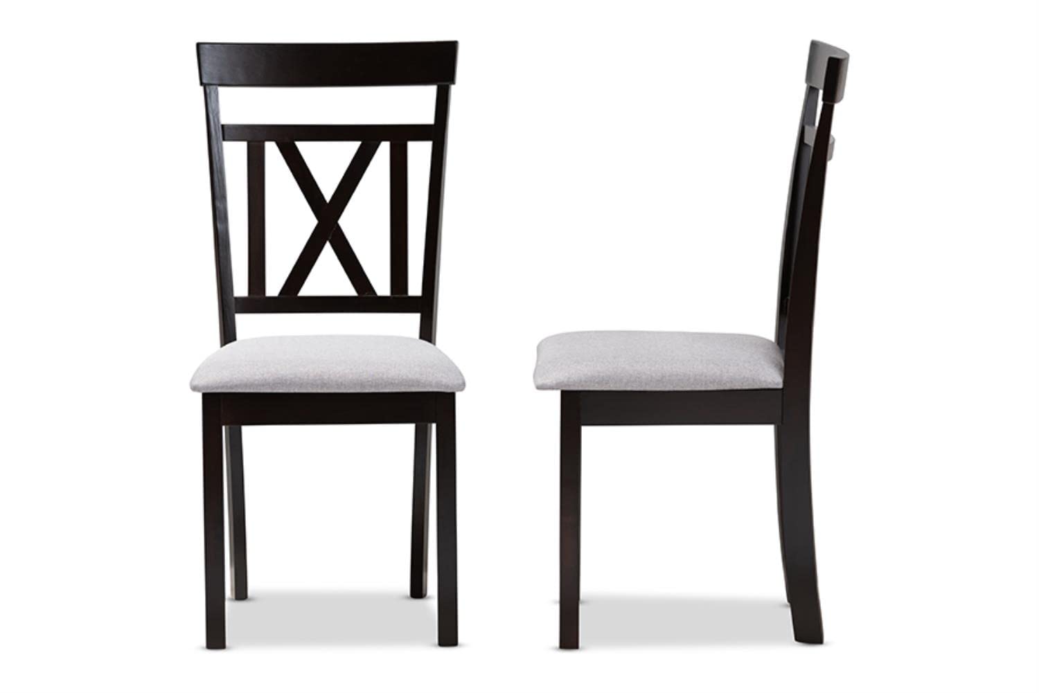 Baxton Studio Rosie Modern and Contemporary Fabric Upholstered Dining Chair Set
