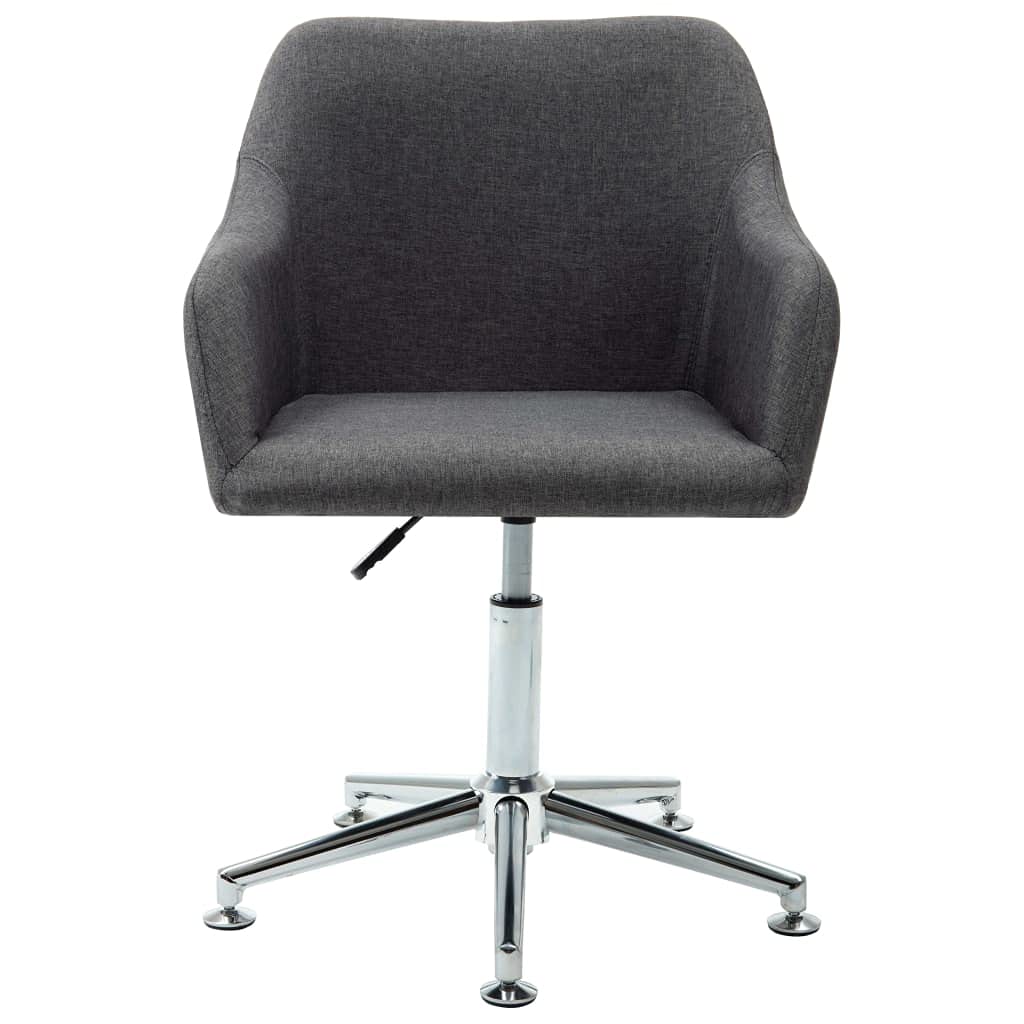 vidaXL Ergonomically Designed Swivel Office Chair in Dark Gray Fabric with Foam Padding, Height Adjustment and Steel Legs