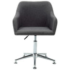 vidaXL Ergonomically Designed Swivel Office Chair in Dark Gray Fabric with Foam Padding, Height Adjustment and Steel Legs