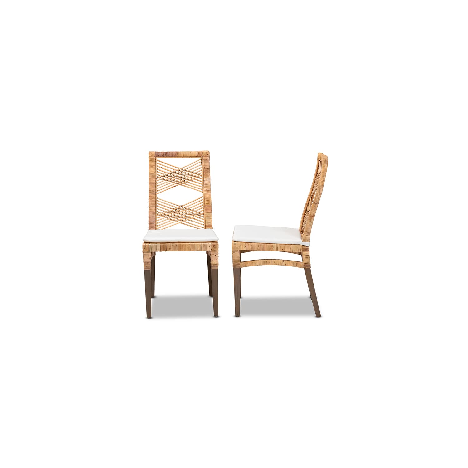 Baxton Studio Poltak Modern Bohemian Natural Brown Rattan Dining Chair