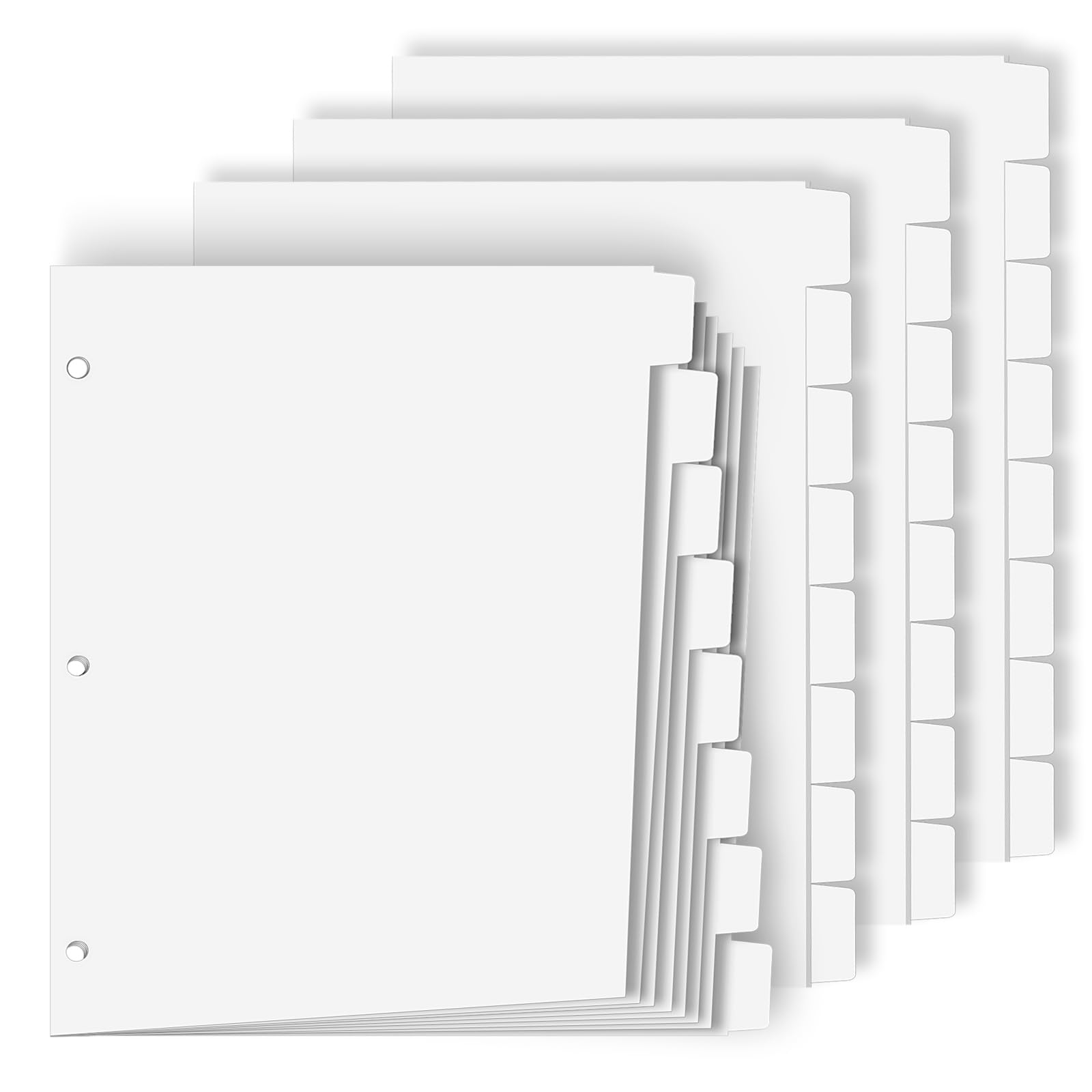 Binder Dividers For 3 Ring Binder, 1/8 Cut Tabs, Letter Size, Blank Write On Page Dividers With 8 Big Tabs For School Office Hom