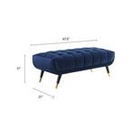 Modway Adept 47.5" Performance Velvet Bench In Midnight Blue