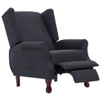 vidaXL Classic Dark Gray Fabric Recliner – Comfortable Adjustable Reclining Chair with Sponge Padding & Wooden Structure for Living Room and Office