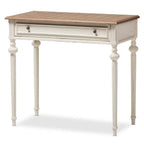 Baxton Studio Marquetterie French Provincial Weathered Oak and Whitewash Writing Desk