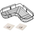 GYANSHOPPE SelfAdhesive Stainless Steel Bathroom Corner Shelf Organizer Storage Hanging Shower Caddy Rack (Black)