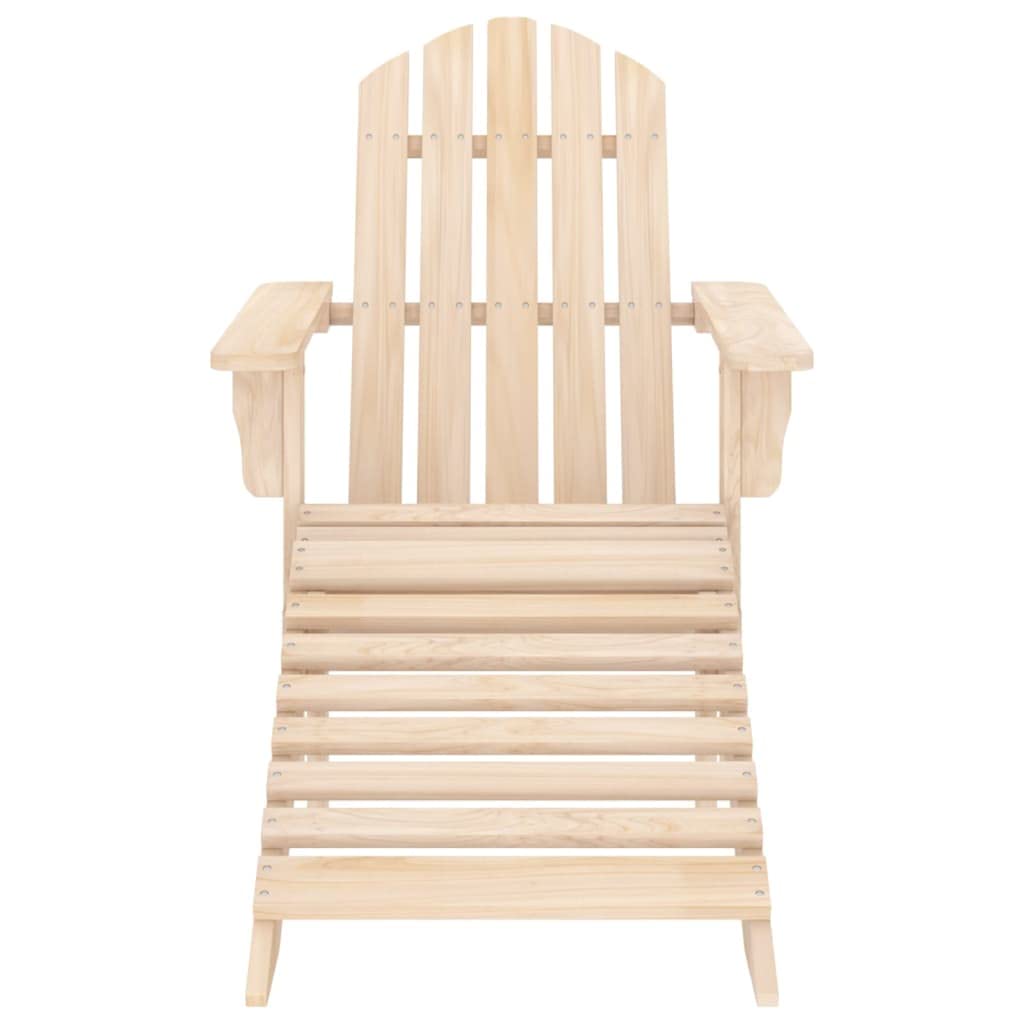 vidaXL Patio Adirondack Chair with Detachable Ottoman - Outdoor Relaxation Furniture in Durable Solid Fir Wood - Brown Light Wood