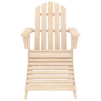 vidaXL Patio Adirondack Chair with Detachable Ottoman - Outdoor Relaxation Furniture in Durable Solid Fir Wood - Brown Light Wood