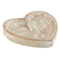 47th & Main Carved Heart-Shaped Wooden Bowl, Small, White
