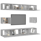 vidaXL TV Cabinet Set 6 Piece TV Stand HiFi Cabinets Plasma Cabinet Stereo Cabinets TV UnitsHome Indoor Concrete Gray Engineered Wood