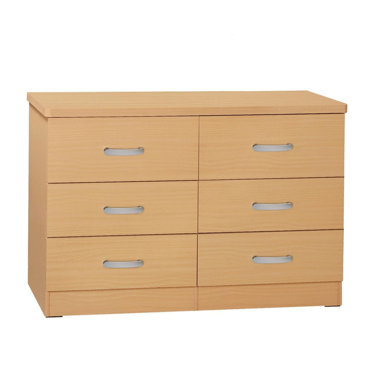 Better Home Products DD and PAM 6 Drawer Engineered Wood Bedroom Dresser in Beech