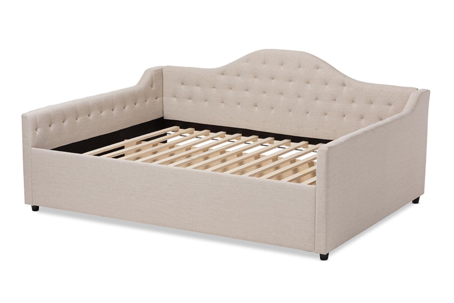 Baxton Studio Eliza Tufted Queen Daybed in Light Beige