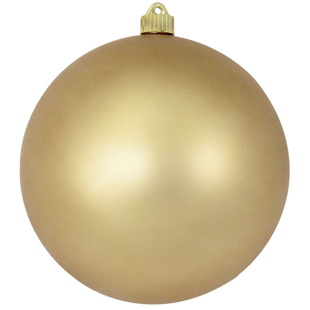 Christmas By Krebs 8 (200mm) Velvet Gold Dust [1 Piece] Extra Large Solid Oversized Huge Big Outdoor Plastic, UV Ball Ornament H