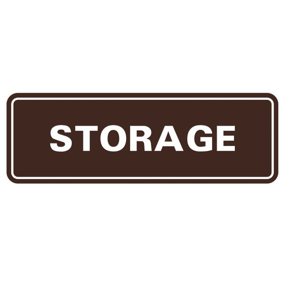 Standard Storage Door/Wall Sign - Dark Brown - Large (1 Pack)