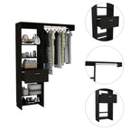 Dynamic 150 Closet System, 5 Open Shelves, 1 Drawer, 1 Metal Rod, Black