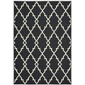 HomeRoots Polypropylene 3’x5’ Black and Ivory Trellis Indoor Outdoor Area Rug
