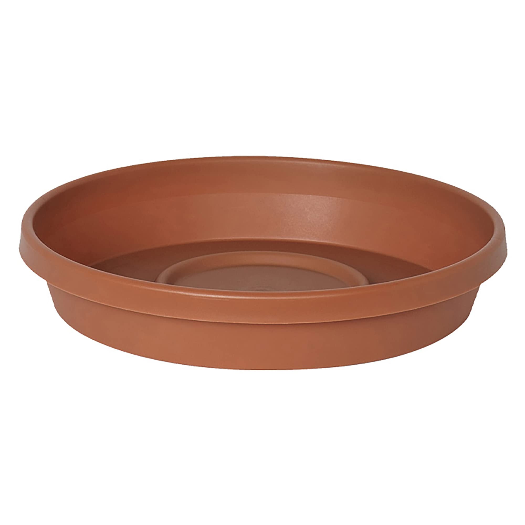 Bloem Terra Pot Round Drain Saucer: 16' - Terra Cotta - Tray For Planters 11-16', Matte Finish, Durable Resin, Ribbed Bottom,