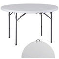 Zenstyle Folding Table, Indoor Outdoor Portable Plastic Dining Card Table Utility Table For Camping Dining Event Party, White (Round, 48'X48')