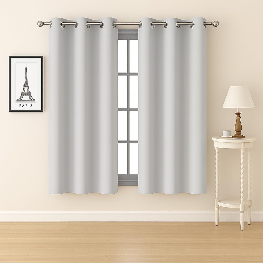 Room Darkening Thermal Insulated Blackout Curtains for Bedroom  Noise Reducing Eyelet Window Drapes  Set of 2 Panels, 5 Feet H
